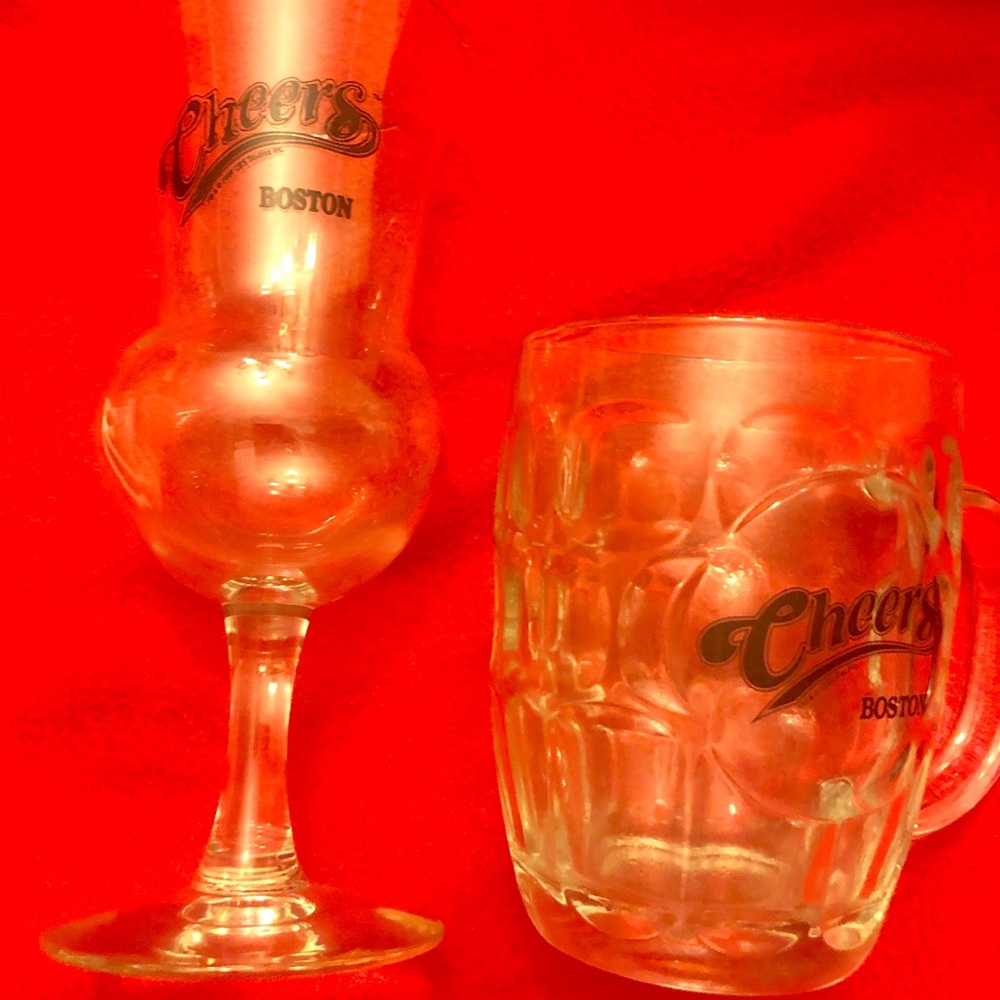 Vintage cheers Boston famous bar pair of cups